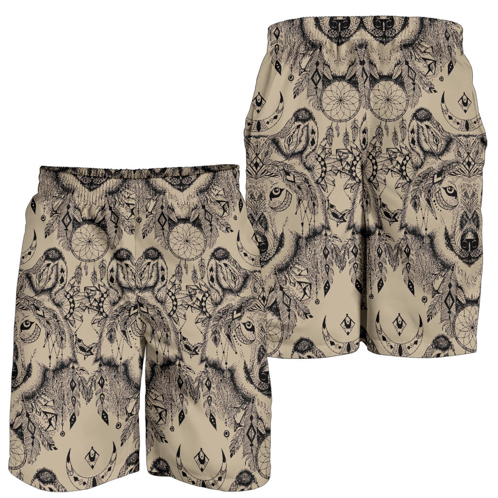 Indian Boho Wolf  Mens Shorts