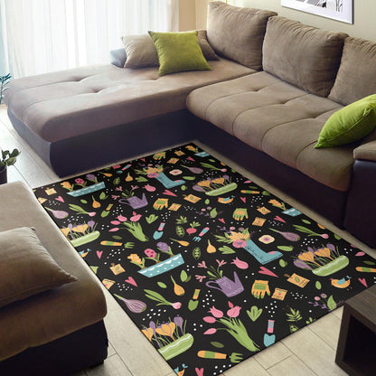 Gardening Pattern Print Design G03 Area Rugs