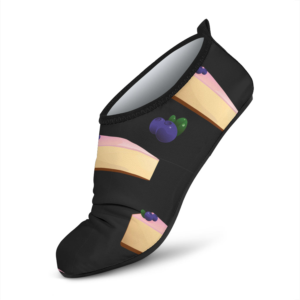 Cheesecake blueberry Pattern Print Design CK01 Aqua Water Shoes