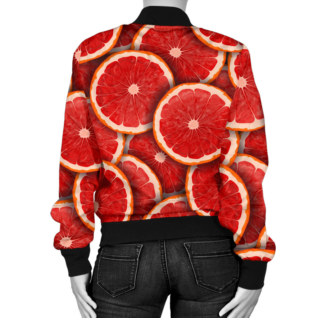 Grapefruit Pattern Print Design GF05 Women Bomber Jacket