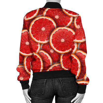 Grapefruit Pattern Print Design GF05 Women Bomber Jacket