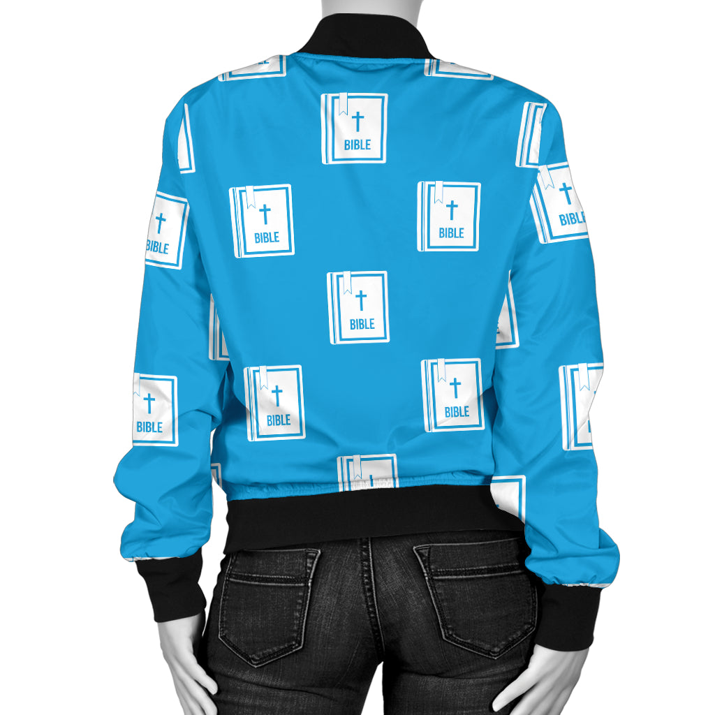 Bible Pattern Print Design 02 Women's Bomber Jacket