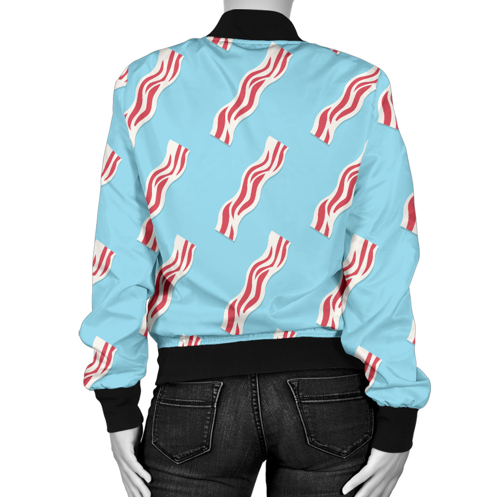 Bacon Pattern Print Design 03 Women's Bomber Jacket