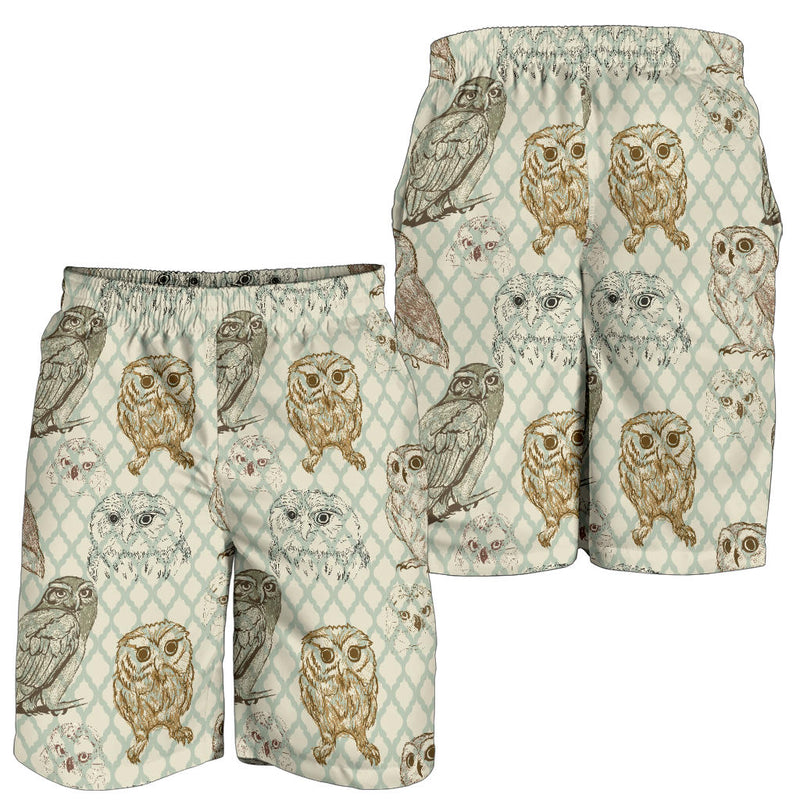 Owl Pattern Print Design A03 Mens Shorts