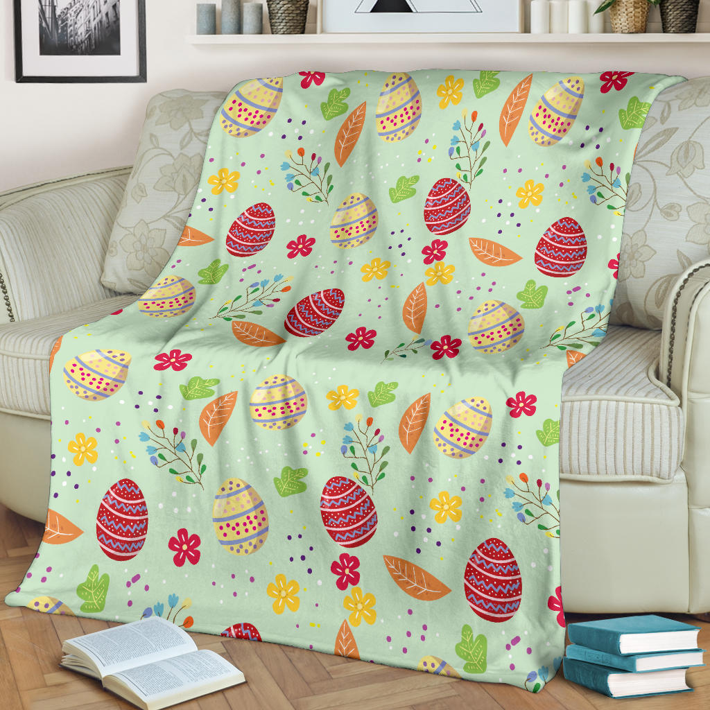 Easter Eggs Pattern Print Design RB07 Fleece Blanket