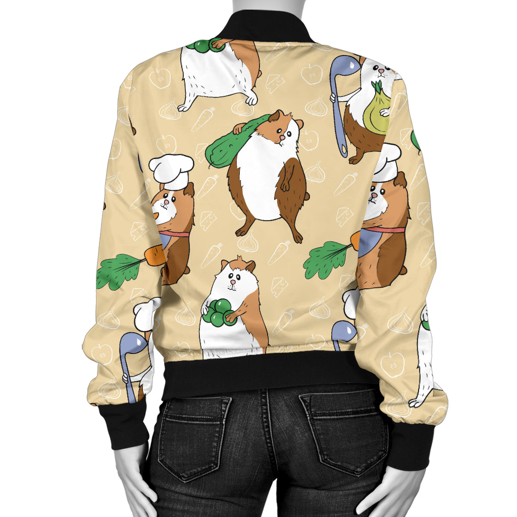 Guinea Pig Pattern Print Design 03 Women's Bomber Jacket