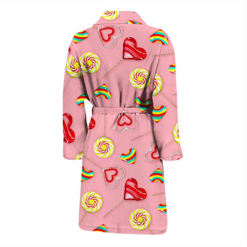 Lollipop Pattern Print Design LL05 Men Bathrobe