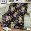 lotus Embroidered Pattern Print Design LO06 Fleece Blanket