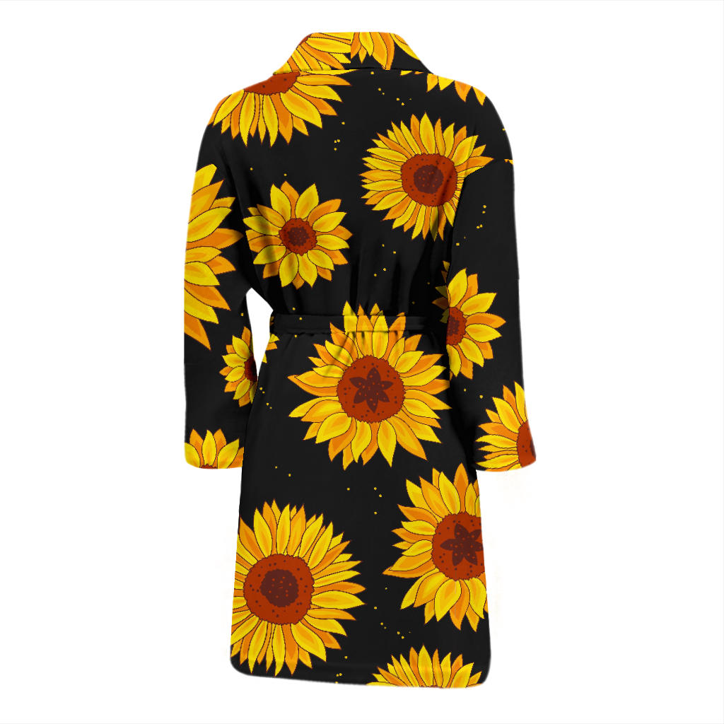 Sunflower Pattern Print Design SF09 Men Bathrobe
