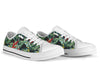 Bird Of Paradise Pattern Print Design BOP06 White Bottom Low Top Shoes