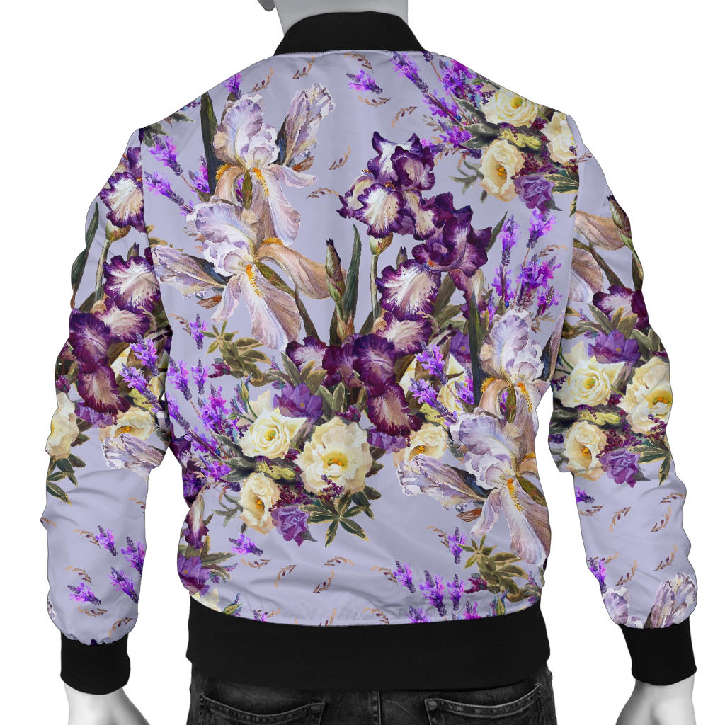 Iris Pattern Print Design IR07 Men Bomber Jacket