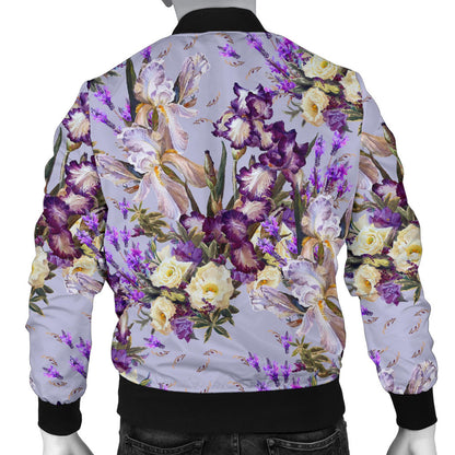 Iris Pattern Print Design IR07 Men Bomber Jacket