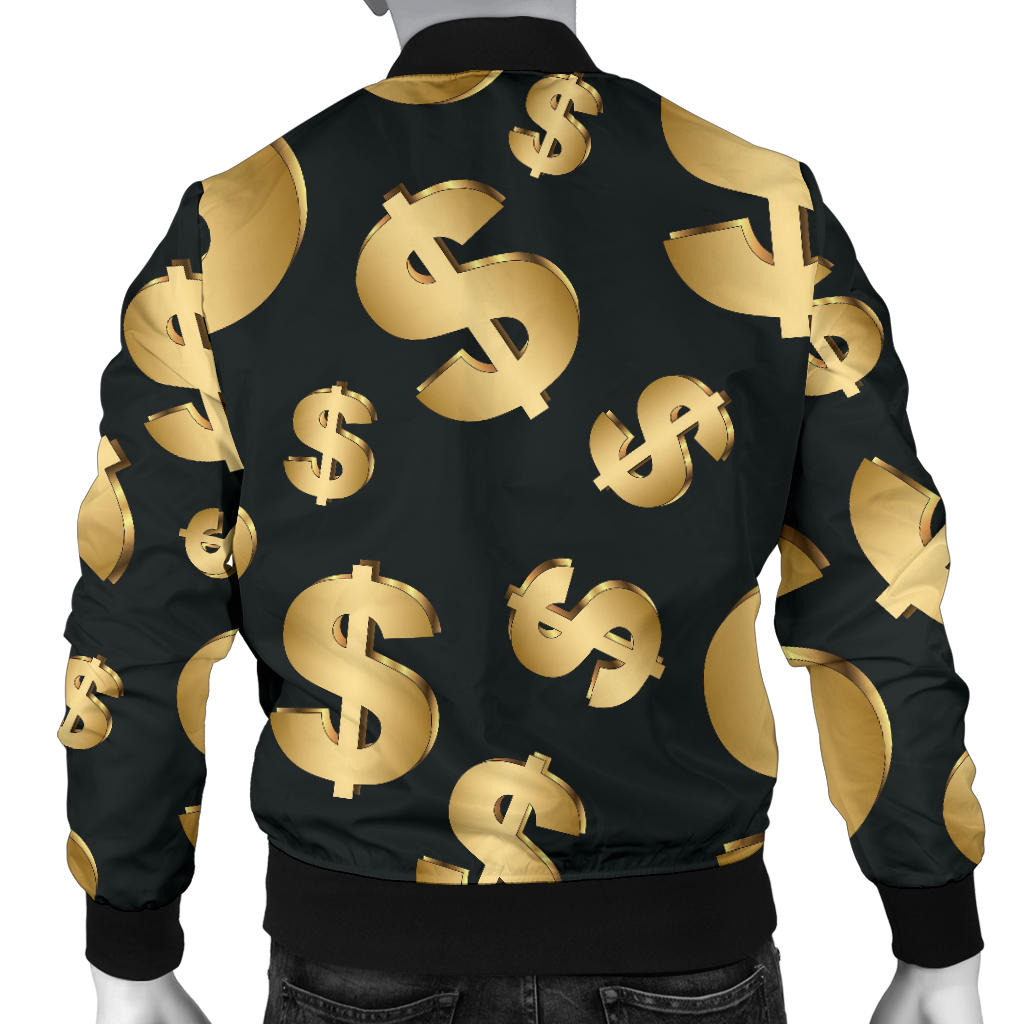 Dollar Pattern Print Design DO04 Men Bomber Jacket