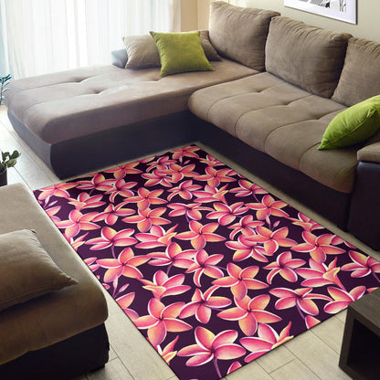 Purple Plumeria Pattern Print Design PM010 Area Rugs