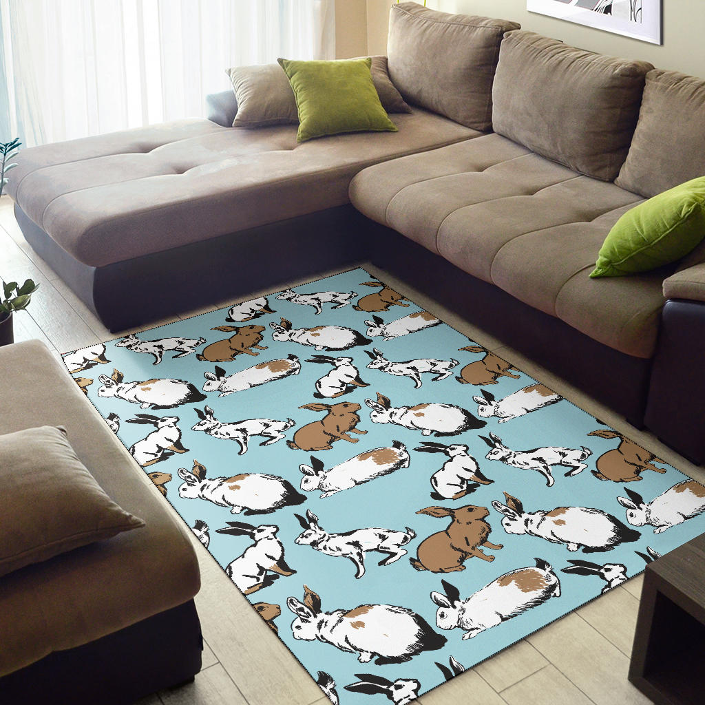Rabbit Pattern Print Design RB018 Area Rugs