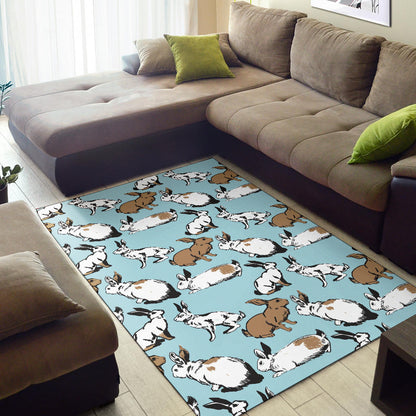 Rabbit Pattern Print Design RB018 Area Rugs