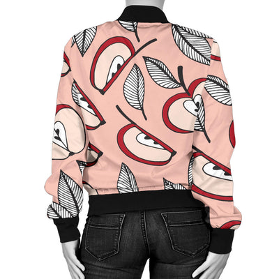 Apple Pattern Print Design AP04 Women Bomber Jacket