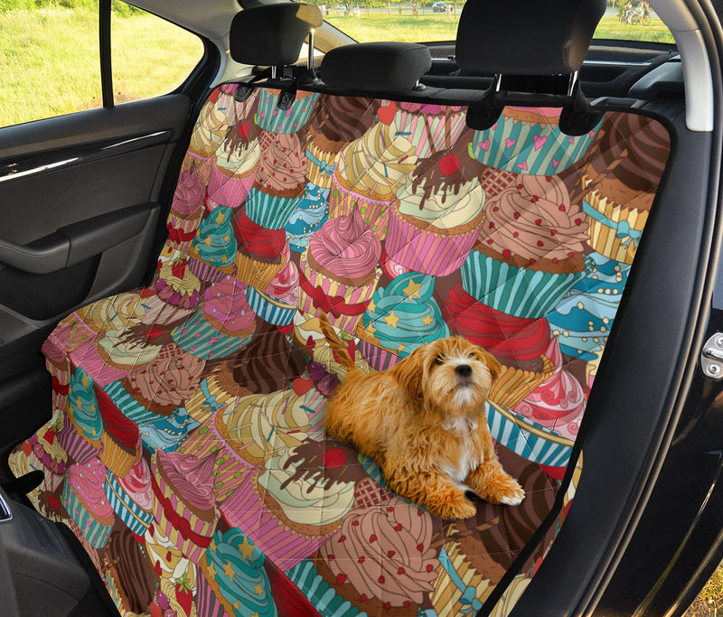 Cupcake Pattern Print Design CP01 Rear Dog  Seat Cover