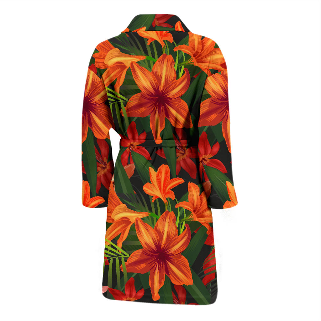 Amaryllis Pattern Print Design AL05 Men Bathrobe