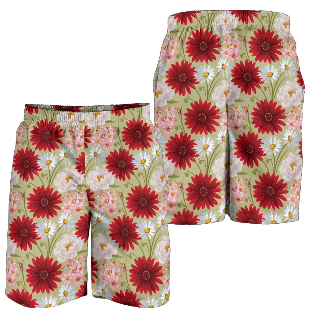 Gerberas Pattern Print Design GB07 Mens Shorts