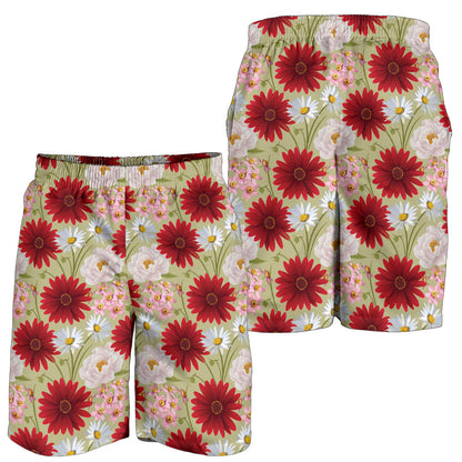 Gerberas Pattern Print Design GB07 Mens Shorts