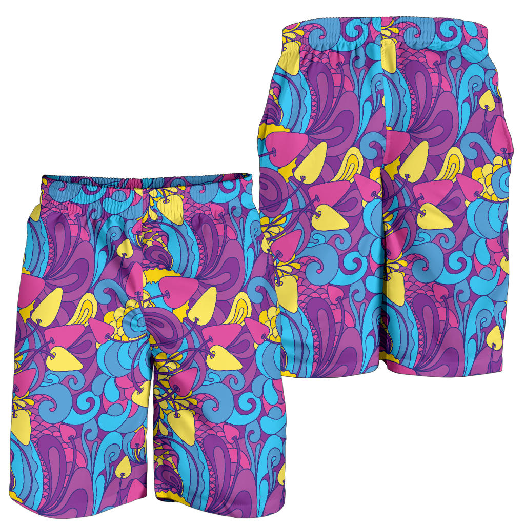 Psychedelic Mushroom Pattern Print Design A03 Mens Shorts
