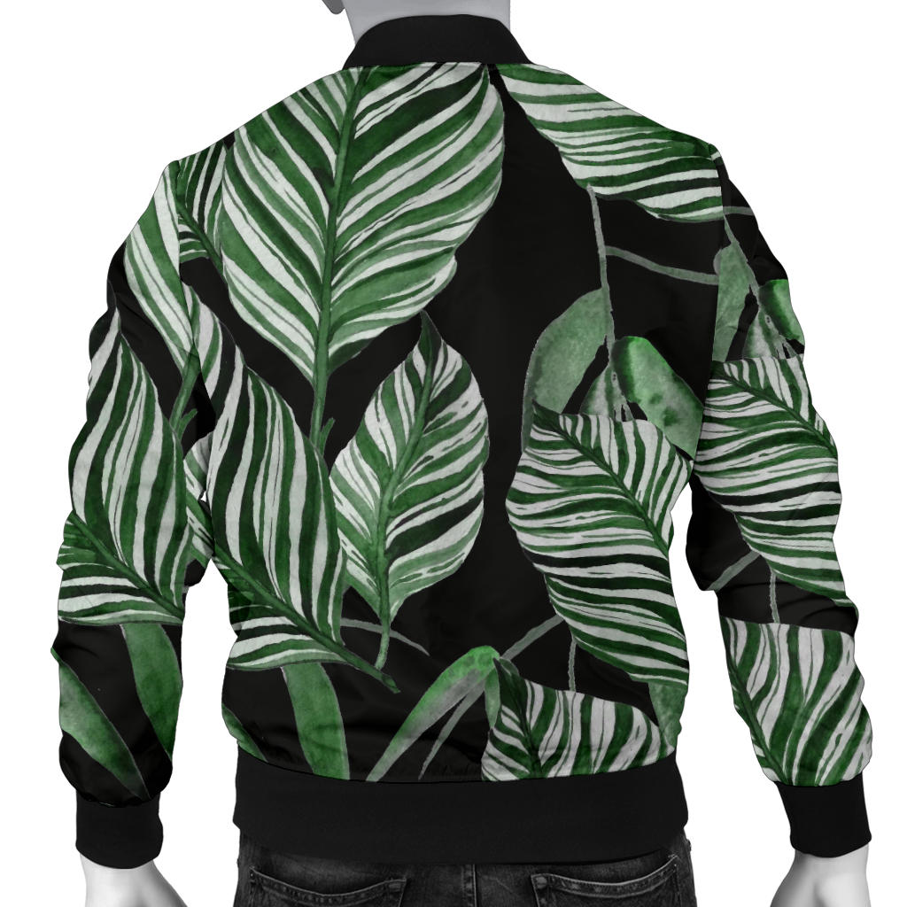 Palm Leaves Pattern Print Design PL09 Men Bomber Jacket