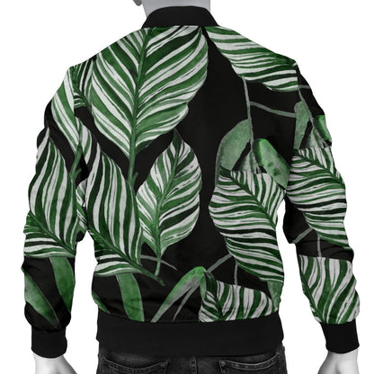 Palm Leaves Pattern Print Design PL09 Men Bomber Jacket