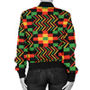 Kente Pattern Print Design 01 Women's Bomber Jacket