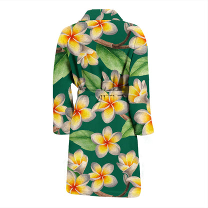 Plumeria Pattern Print Design PM07 Men Bathrobe