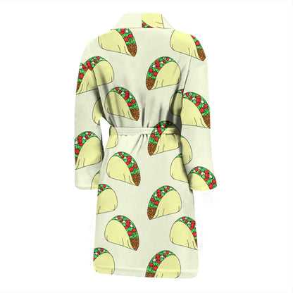 Taco Pattern Print Design TC05 Men Bathrobe