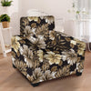 Brown Hibiscus Tropical Armchair Slipcover