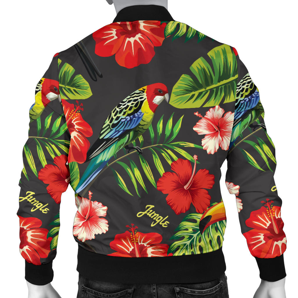 Tropical Flower Pattern Print Design TF04 Men Bomber Jacket