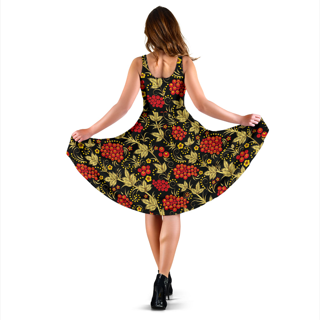 Cranberry Pattern Print Design CB02 Midi Dress
