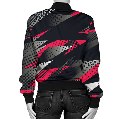 Racing Style Pattern Print Design A04 Women's Bomber Jacket