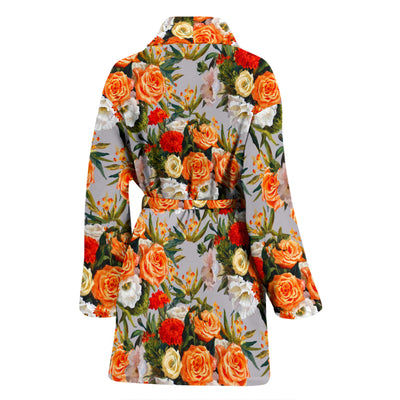 Lisianthus Pattern Print Design LT04 Women Bathrobe