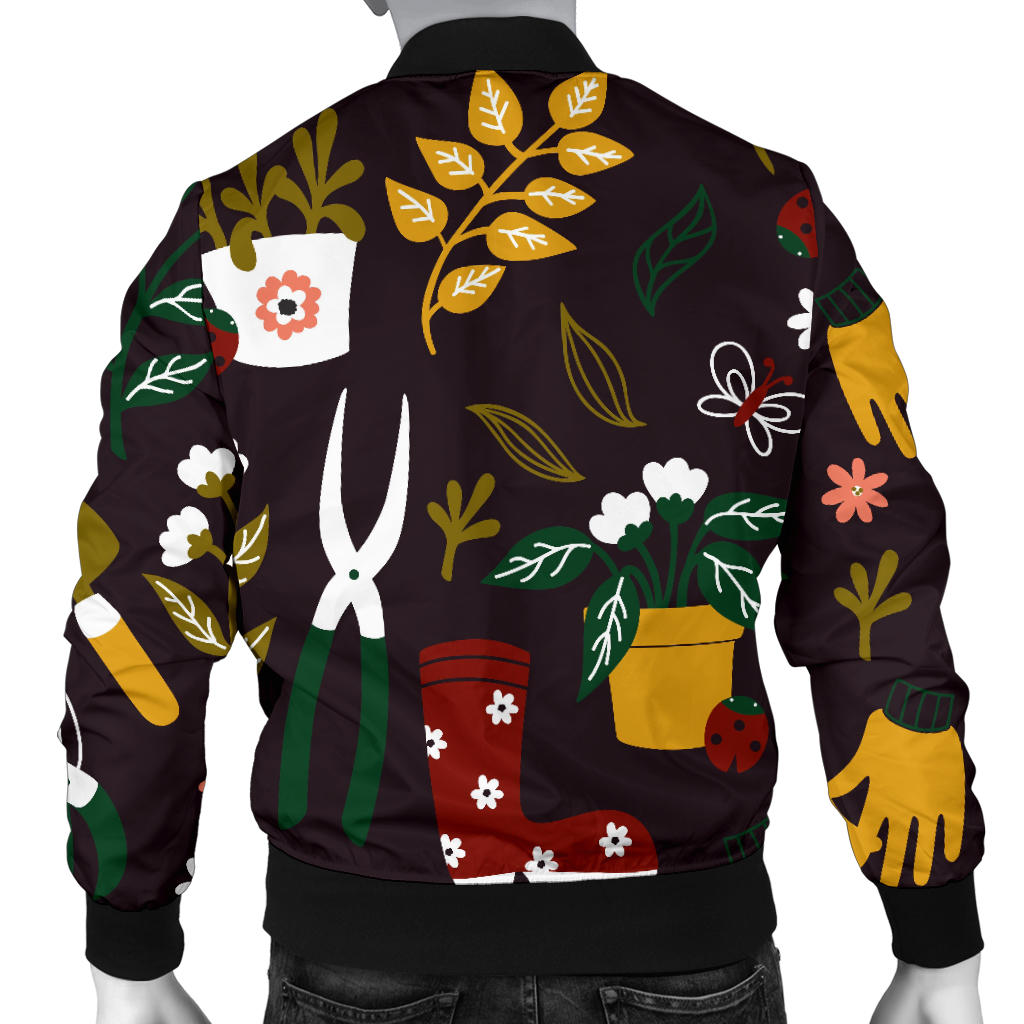 Gardening Pattern Print Design G05 Men Bomber Jacket