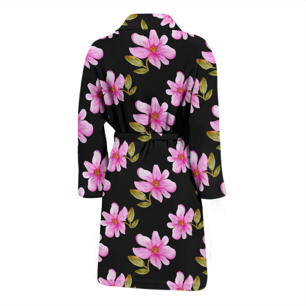 Magnolia Pattern Print Design MAG06 Men Bathrobe
