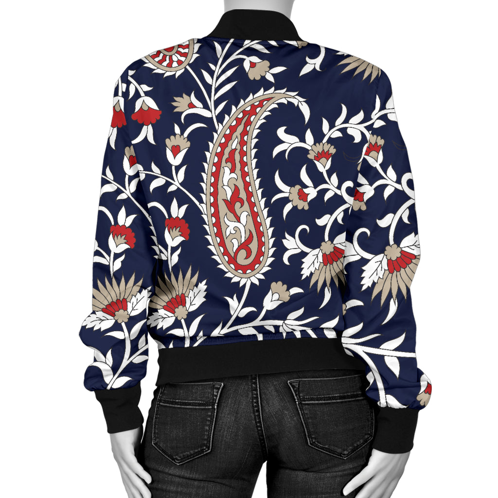 Paisley Pattern Print Design A05 Women's Bomber Jacket