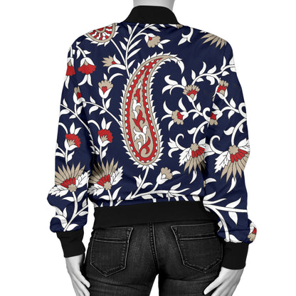 Paisley Pattern Print Design A05 Women's Bomber Jacket