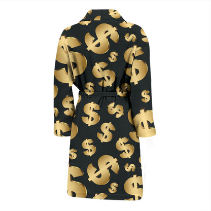 Dollar Pattern Print Design DO04 Men Bathrobe