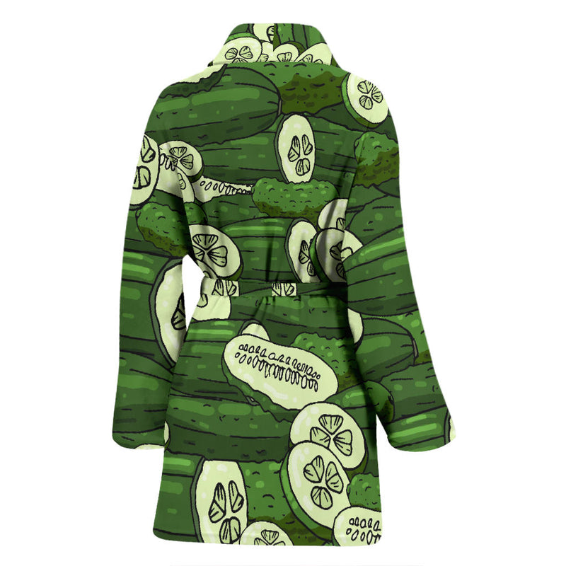 Cucumber Pattern Print Design CC01 Women Bathrobe