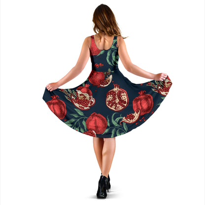 Pomegranate Pattern Print Design PG04 Midi Dress