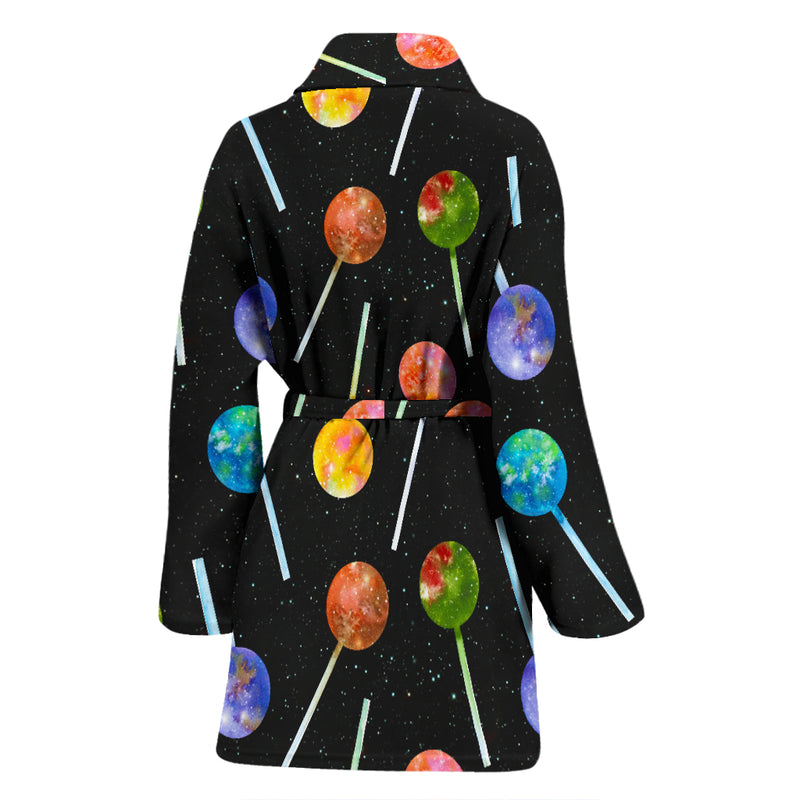 Lollipop Pattern Print Design LL04 Women Bathrobe