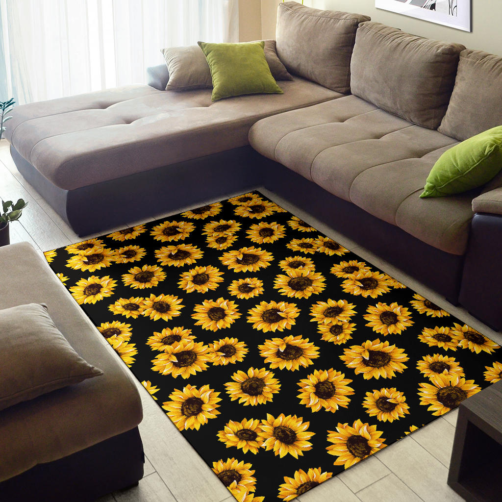 Sunflower Pattern Print Design SF05 Area Rugs
