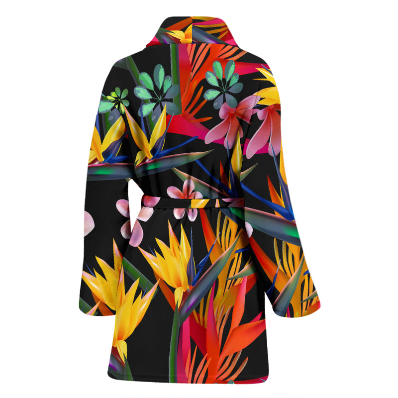 Tropical Flower Pattern Print Design TF015 Women Bathrobe