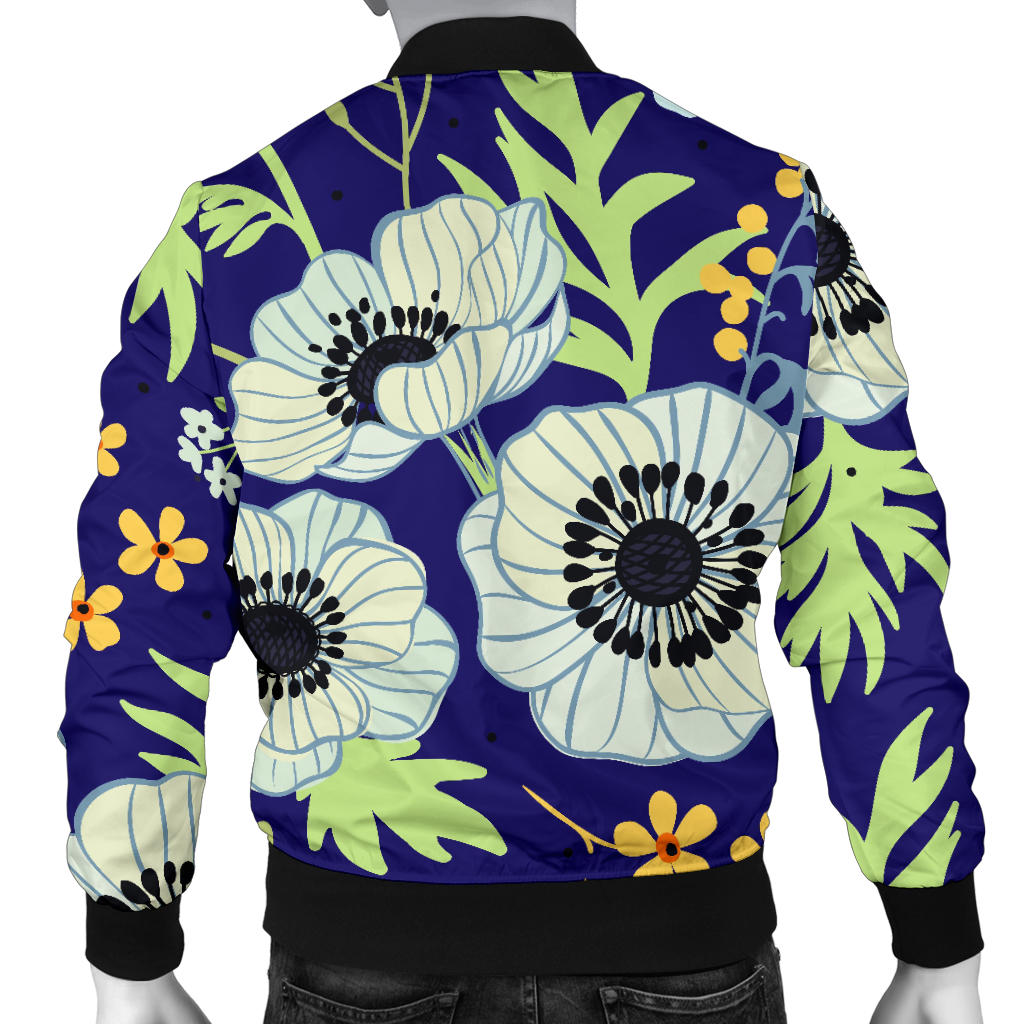 Anemone Pattern Print Design AM06 Men Bomber Jacket