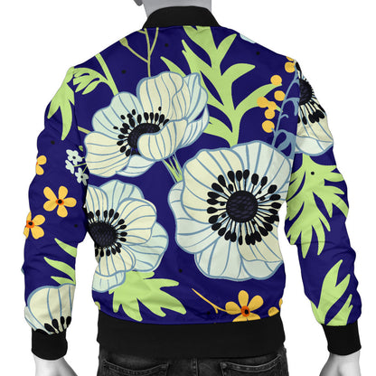 Anemone Pattern Print Design AM06 Men Bomber Jacket