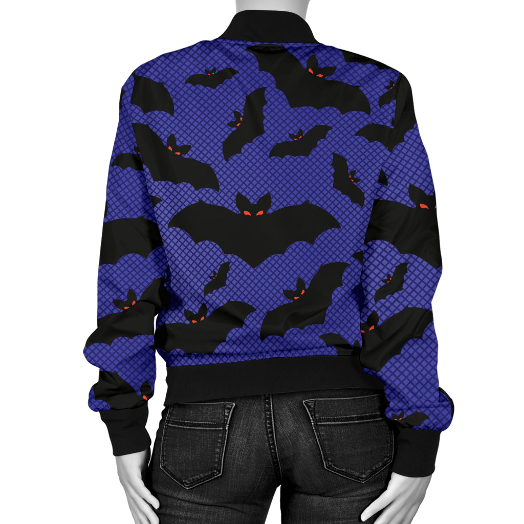 Bat Halloween Pattern Print Design 02 Women's Bomber Jacket