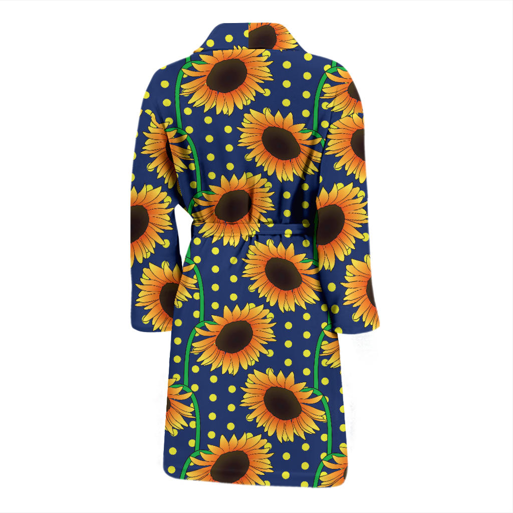 Sunflower Pattern Print Design SF03 Men Bathrobe